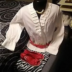 Jones New York crisp white blouse